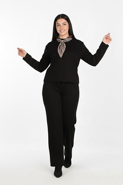 Balance Kadın Fularlı İkili Takım Siyah