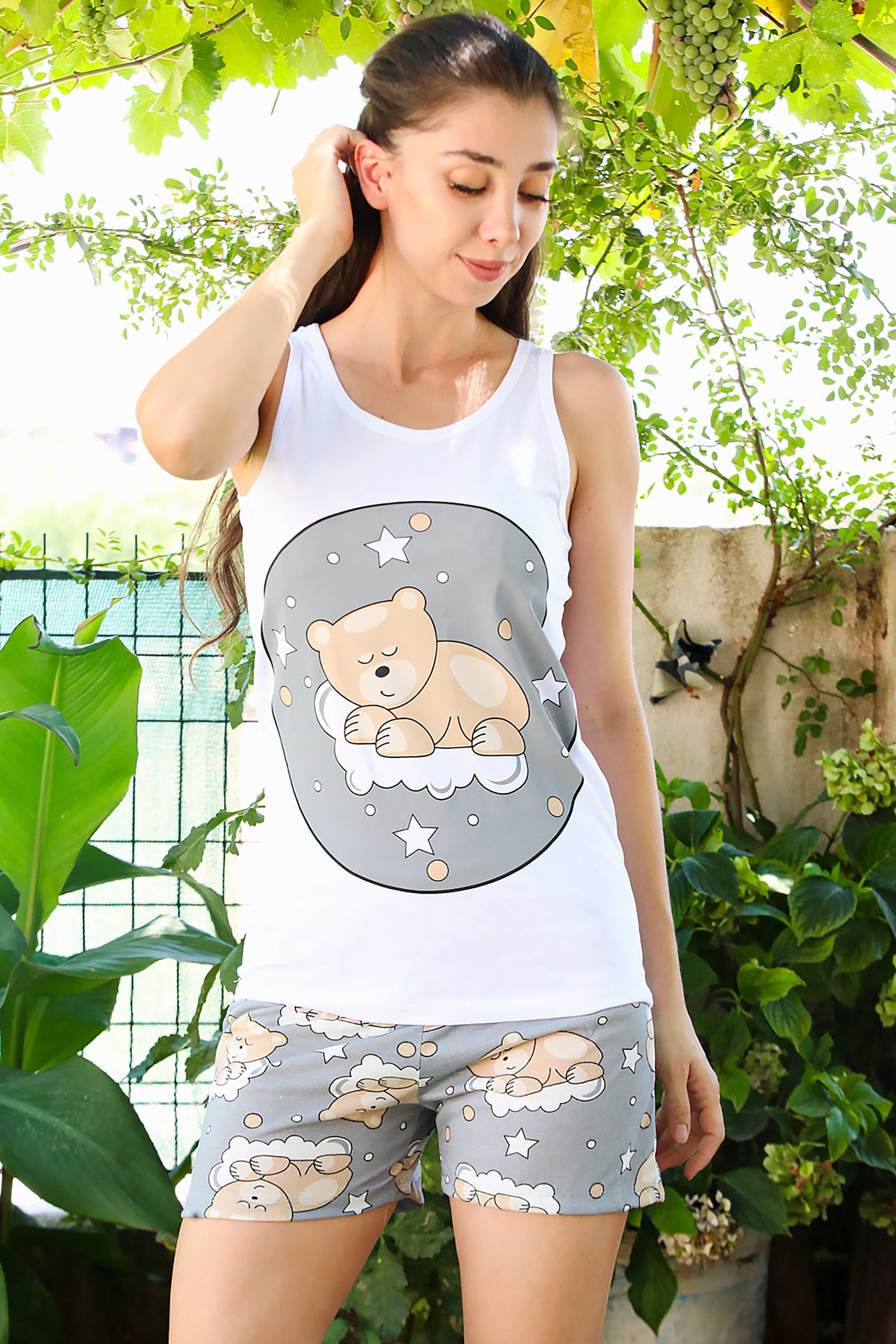 Kadın Pijama Takımı Gri