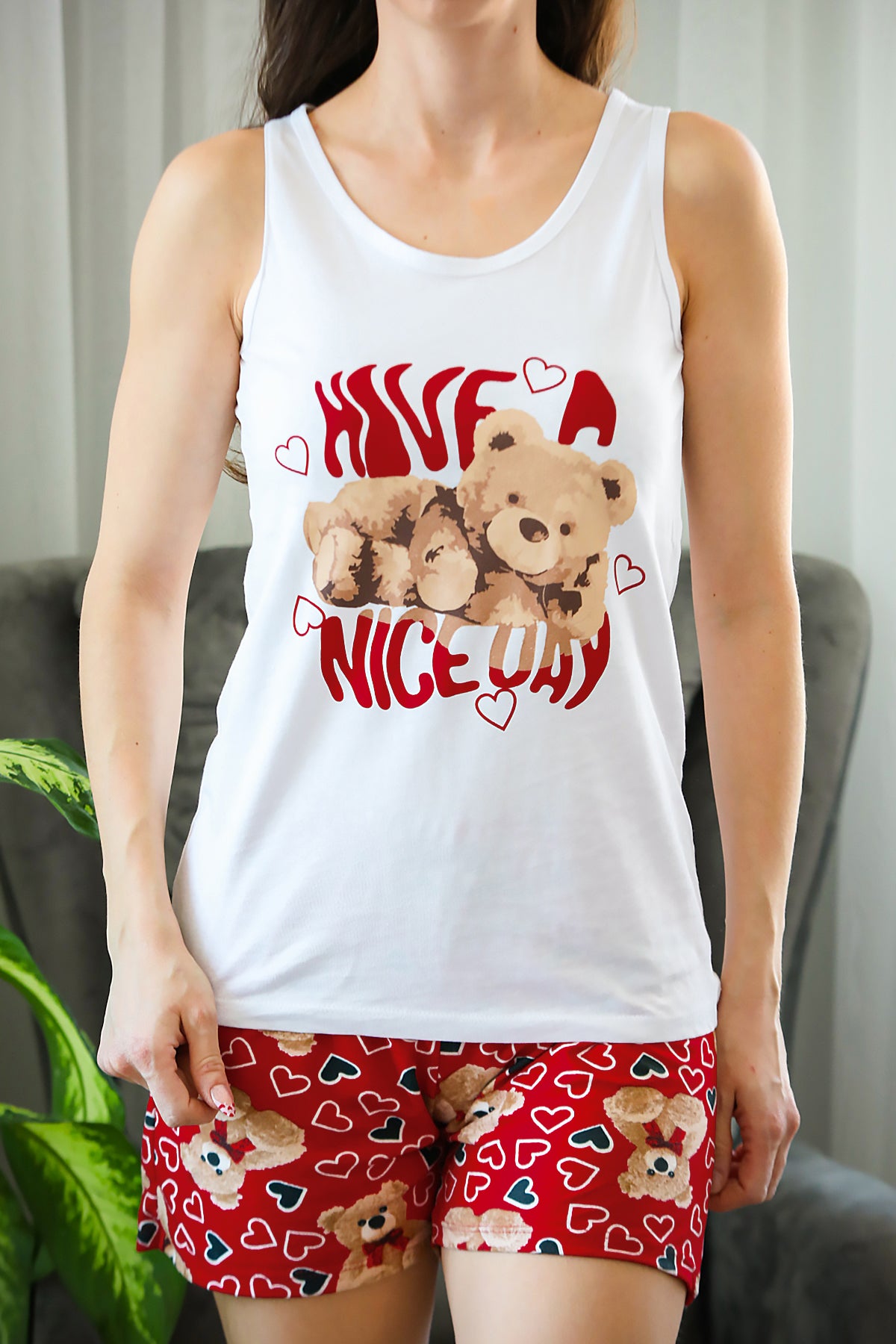 Kadın Pijama Takımı Kırmızı