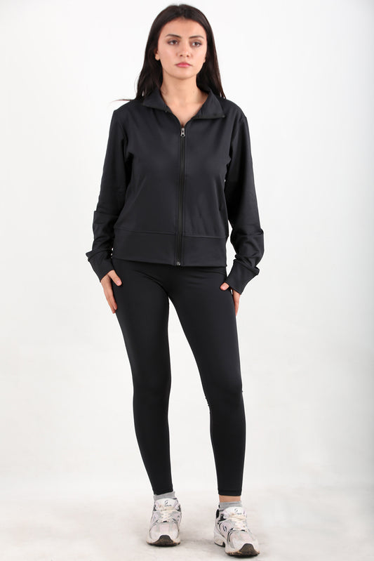 Suitiva Kadın Ceketli Taytlı Takım Siyah