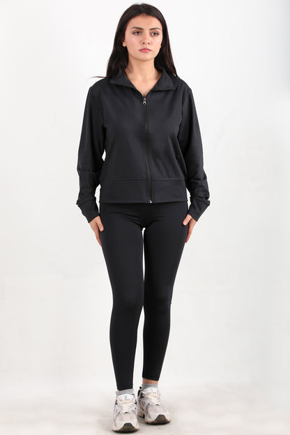 Suitiva Kadın Ceketli Taytlı Takım Siyah