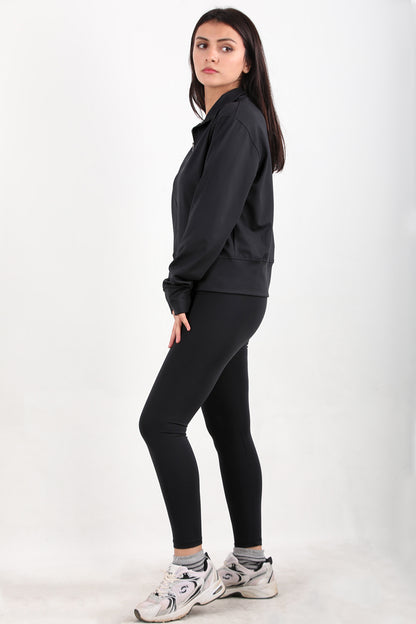 Suitiva Kadın Ceketli Taytlı Takım Siyah