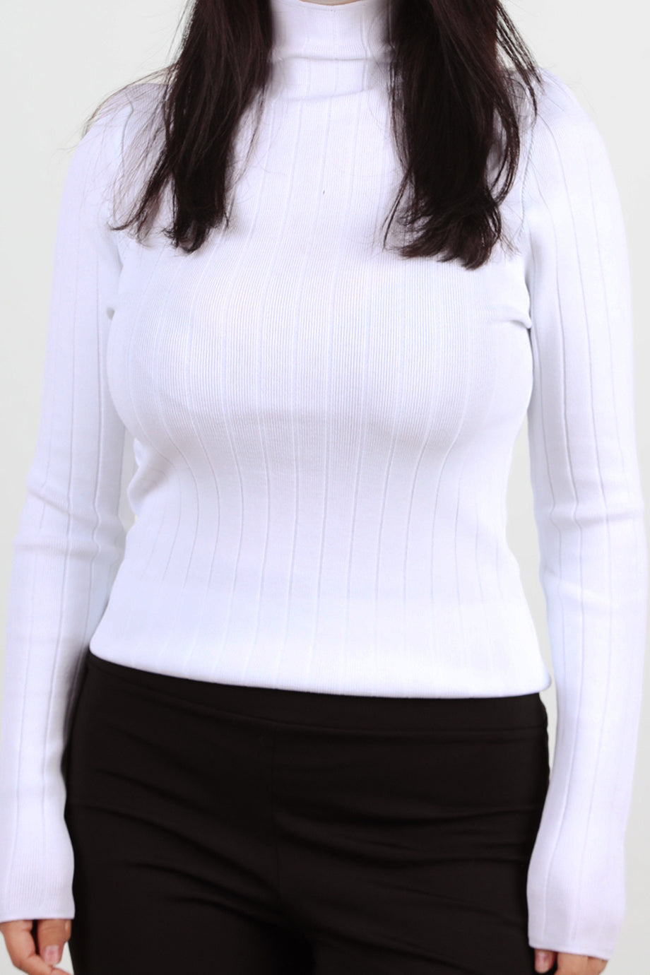 Contour Kadın Balıkçı Yaka Fitilli Triko Ekru