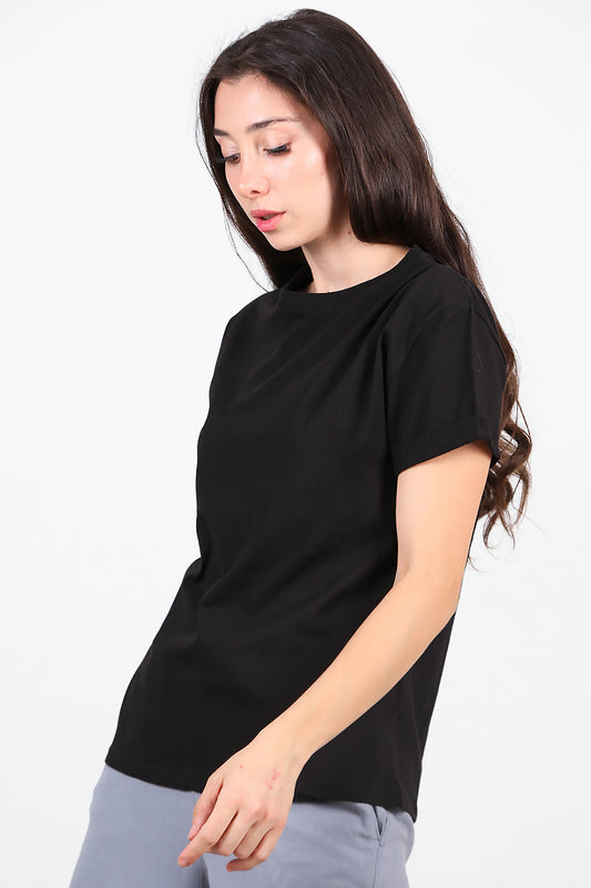 Kadın Duble Kol T-Shirt Siyah