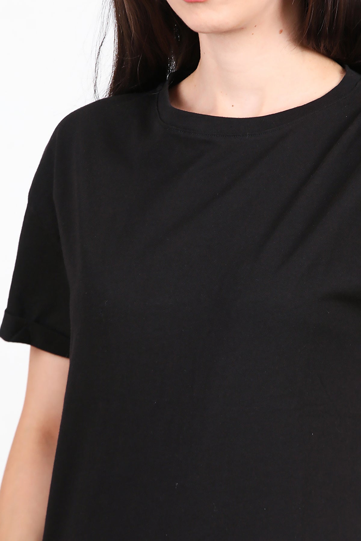 Kadın Duble Kol T-Shirt Siyah