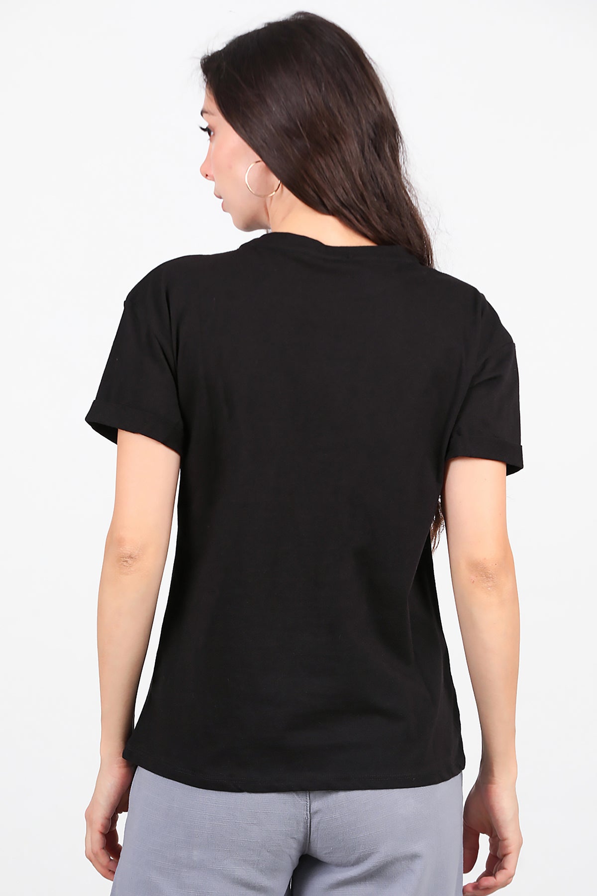 Kadın Duble Kol T-Shirt Siyah