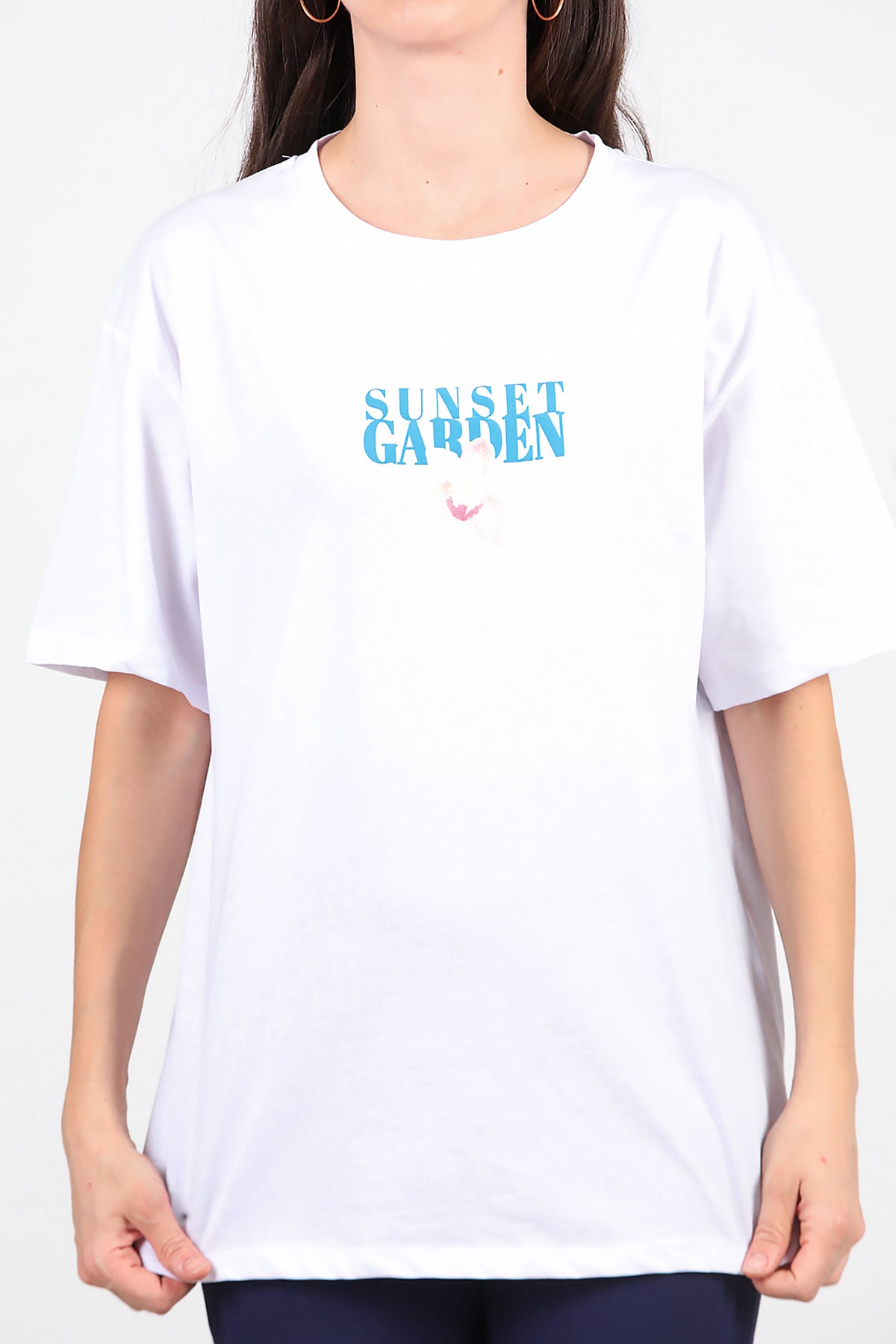 Kadın Baskılı T-Shirt Beyaz