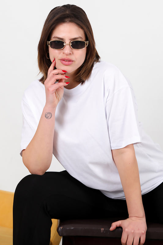 Büyük Beden Oversize T-shirt Beyaz