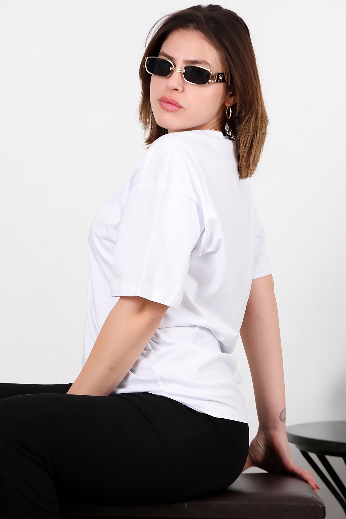 Büyük Beden Oversize T-shirt Beyaz