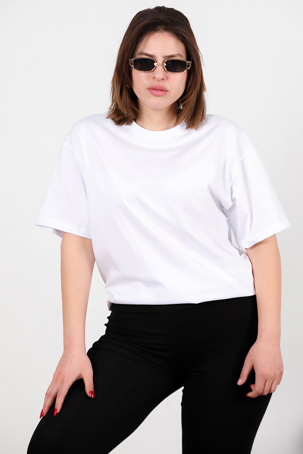 Büyük Beden Oversize T-shirt Beyaz