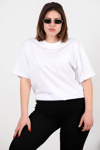 Büyük Beden Oversize T-shirt Beyaz