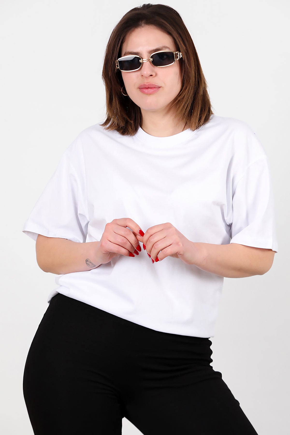 Büyük Beden Oversize T-shirt Beyaz