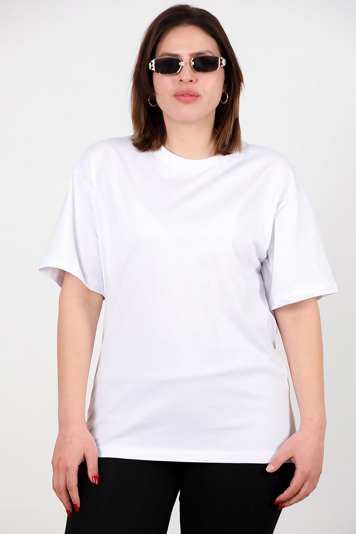 Büyük Beden Oversize T-shirt Beyaz