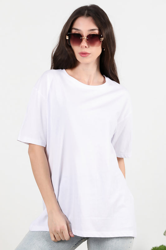 Kadın Oversize T-shirt Beyaz