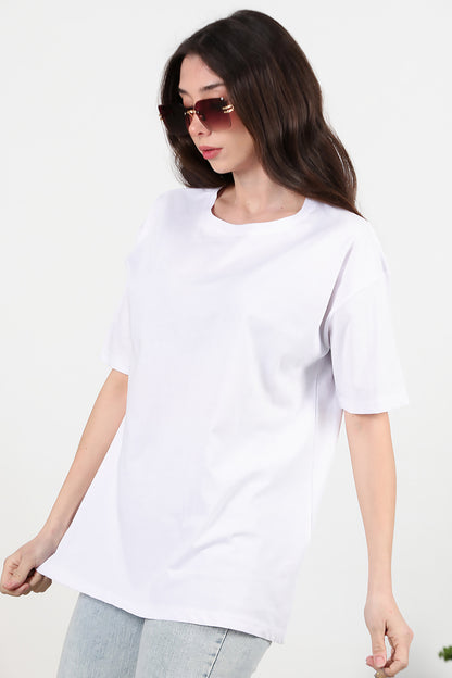 Kadın Oversize T-shirt Beyaz