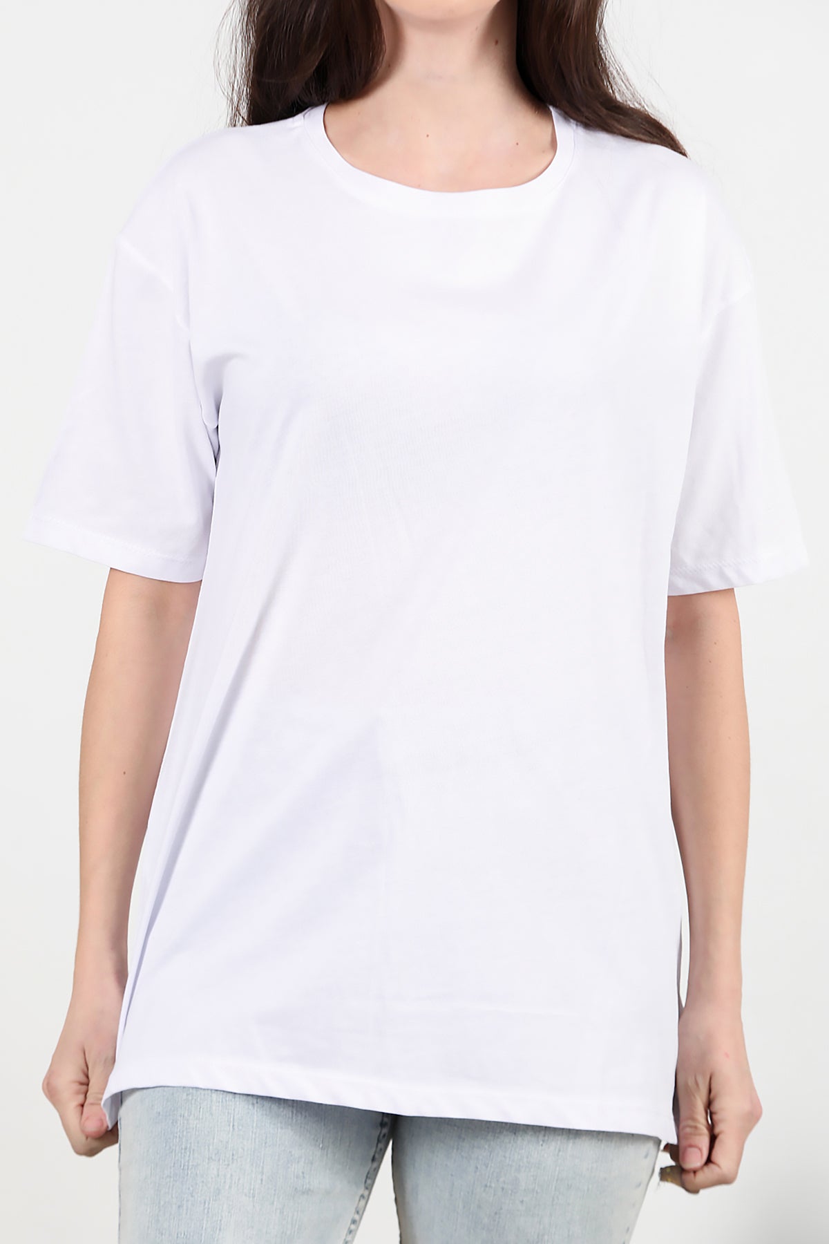 Kadın Oversize T-shirt Beyaz