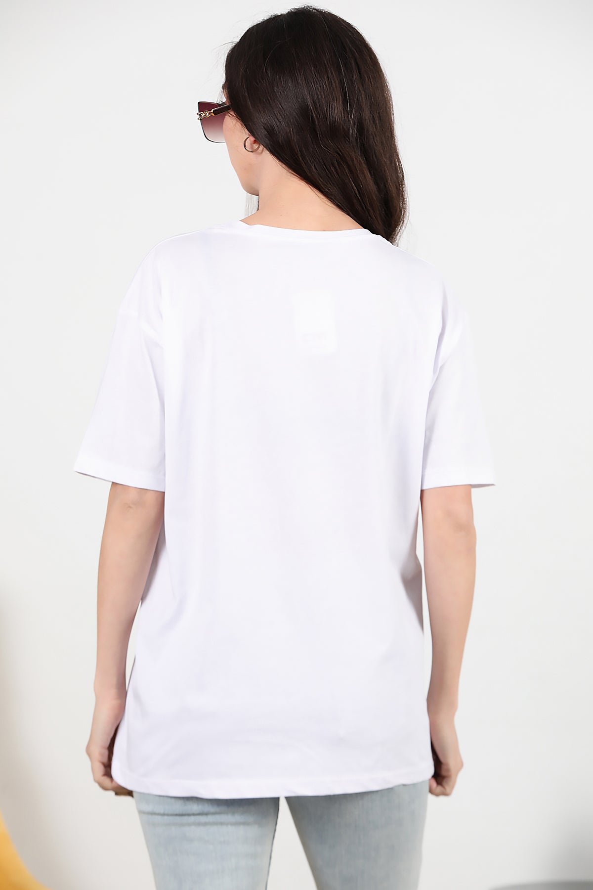 Kadın Oversize T-shirt Beyaz