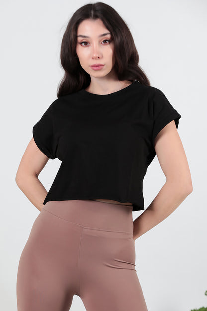 Kadın Duble Kol T-Shirt Siyah