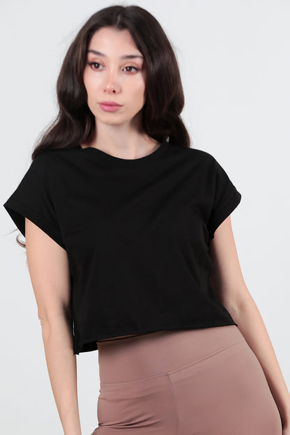 Kadın Duble Kol T-Shirt Siyah
