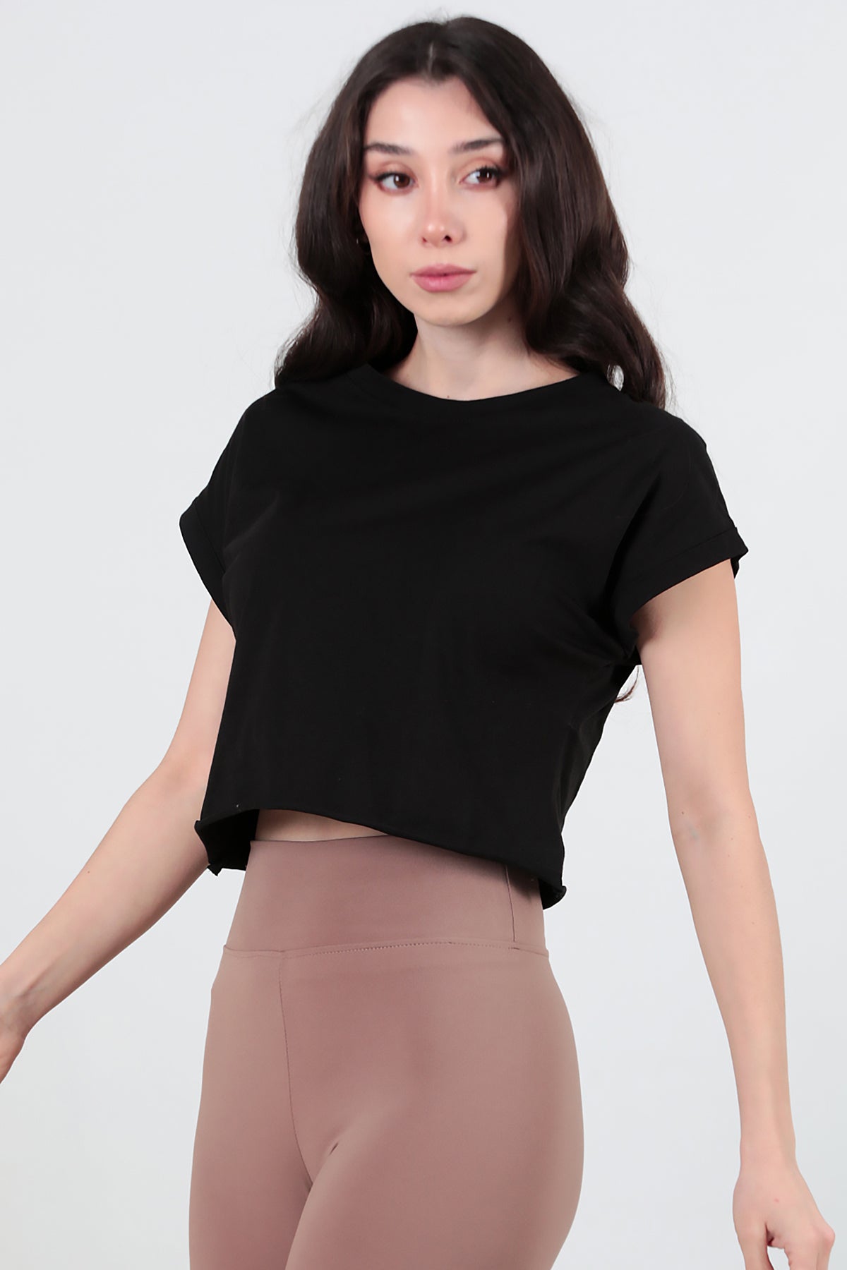 Kadın Duble Kol T-Shirt Siyah