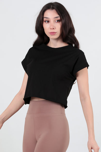 Kadın Duble Kol T-Shirt Siyah