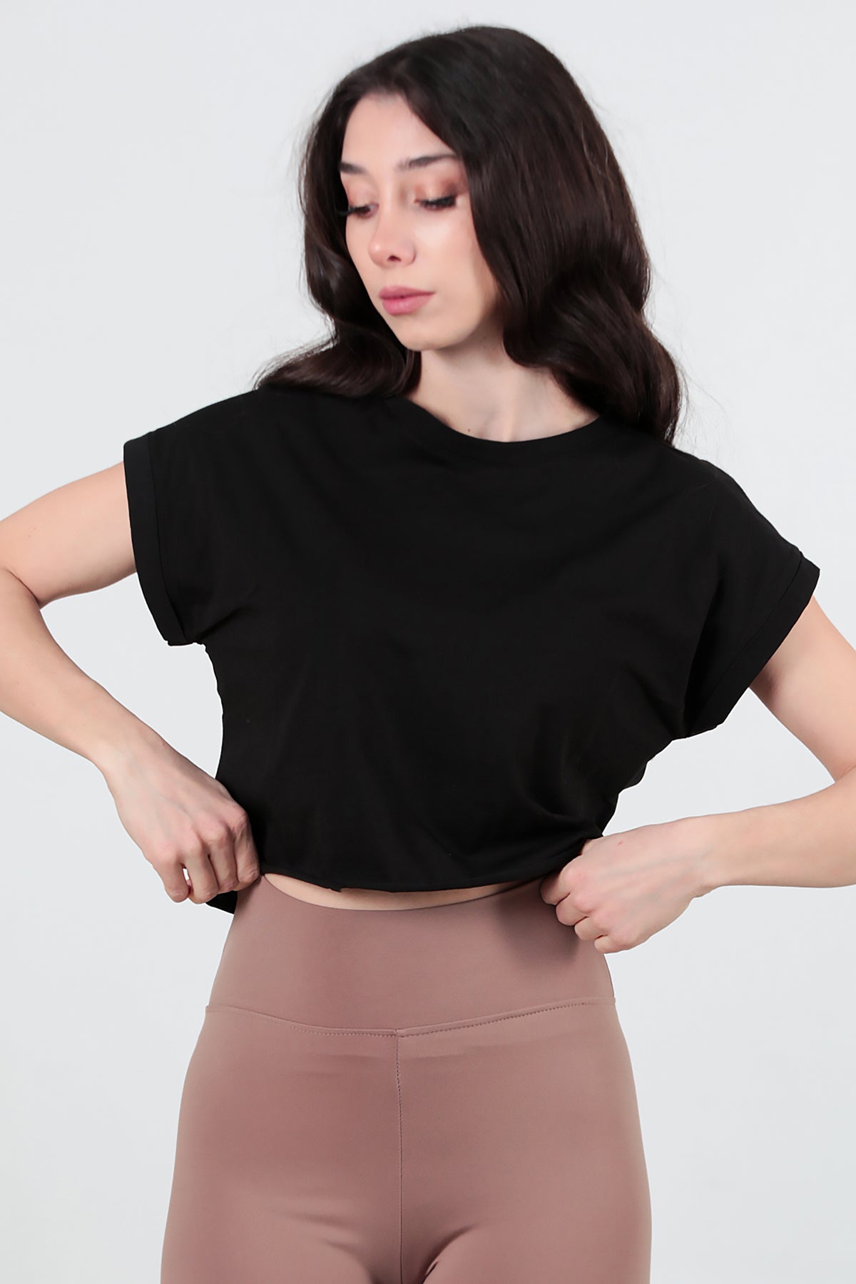 Kadın Duble Kol T-Shirt Siyah