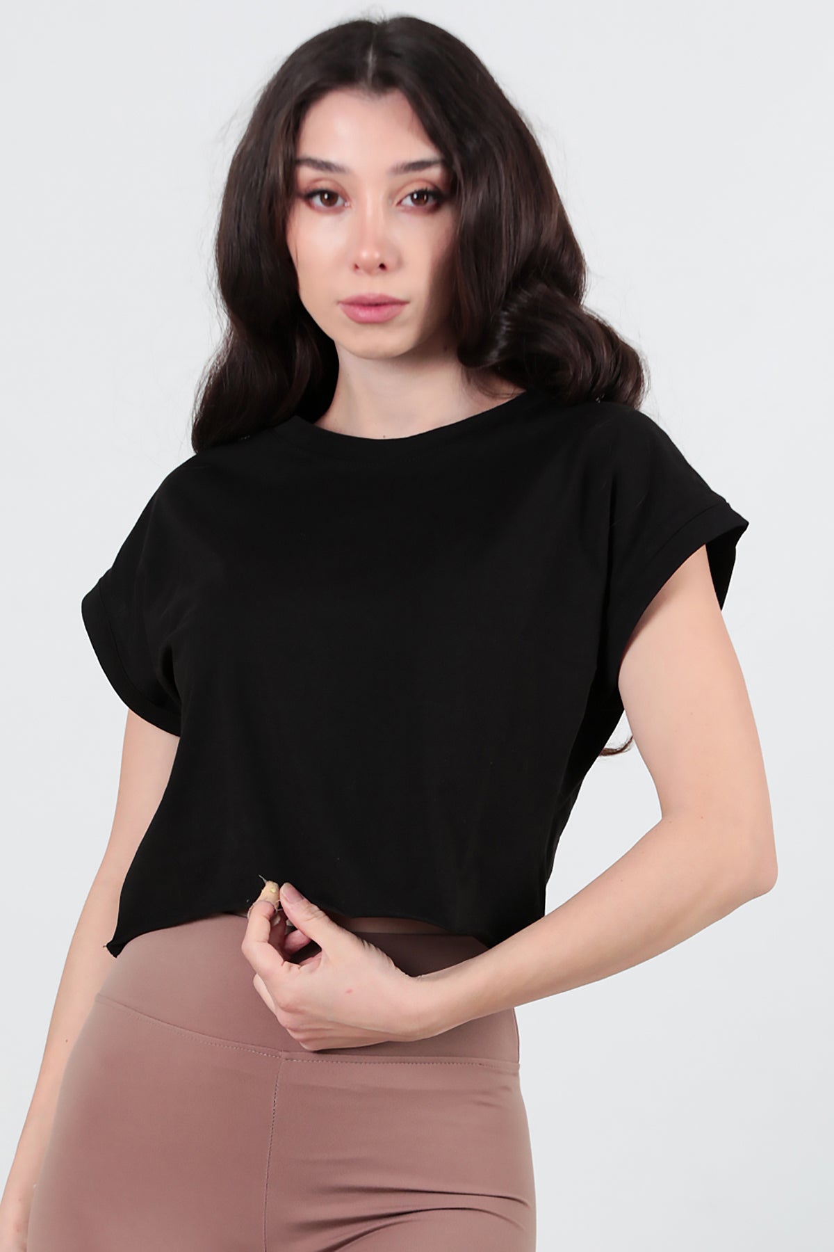 Kadın Duble Kol T-Shirt Siyah