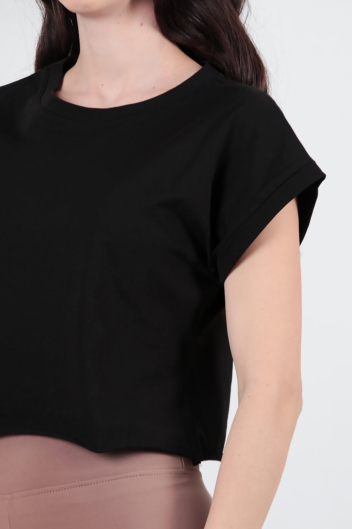 Kadın Duble Kol T-Shirt Siyah