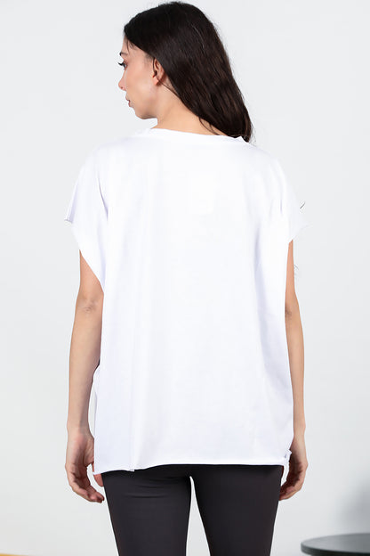 Kadın Salaş T-shirt Beyaz
