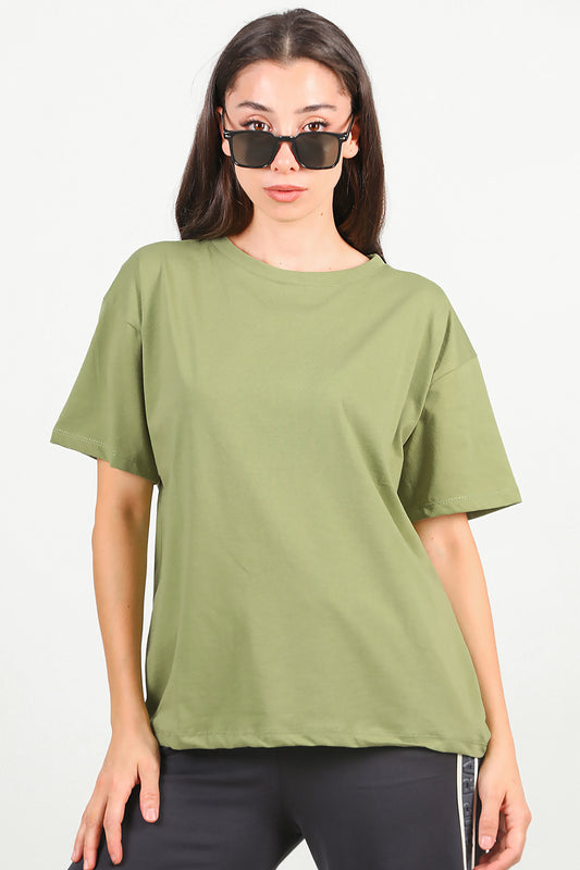 Kadın Oversize T-shirt Haki