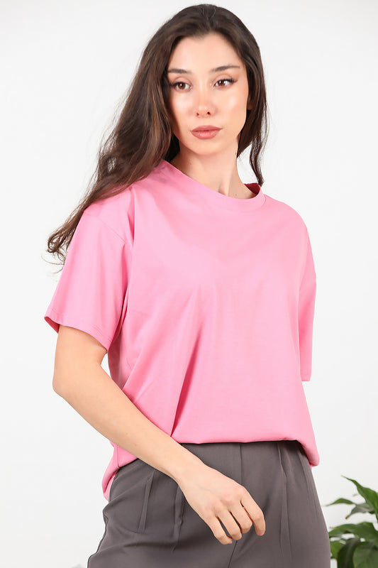 Kadın Oversize T-shirt Pembe
