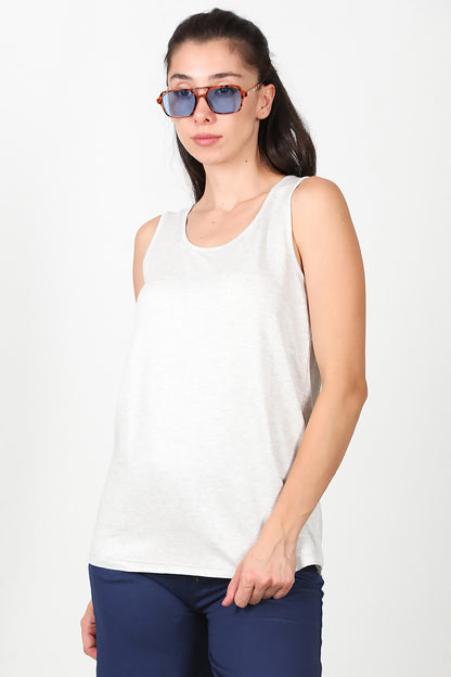 Kadın Kalın Askılı T-Shirt Gri