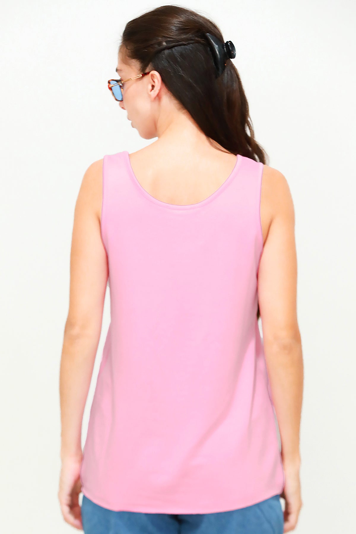 Kadın Kalın Askılı T-Shirt Pembe