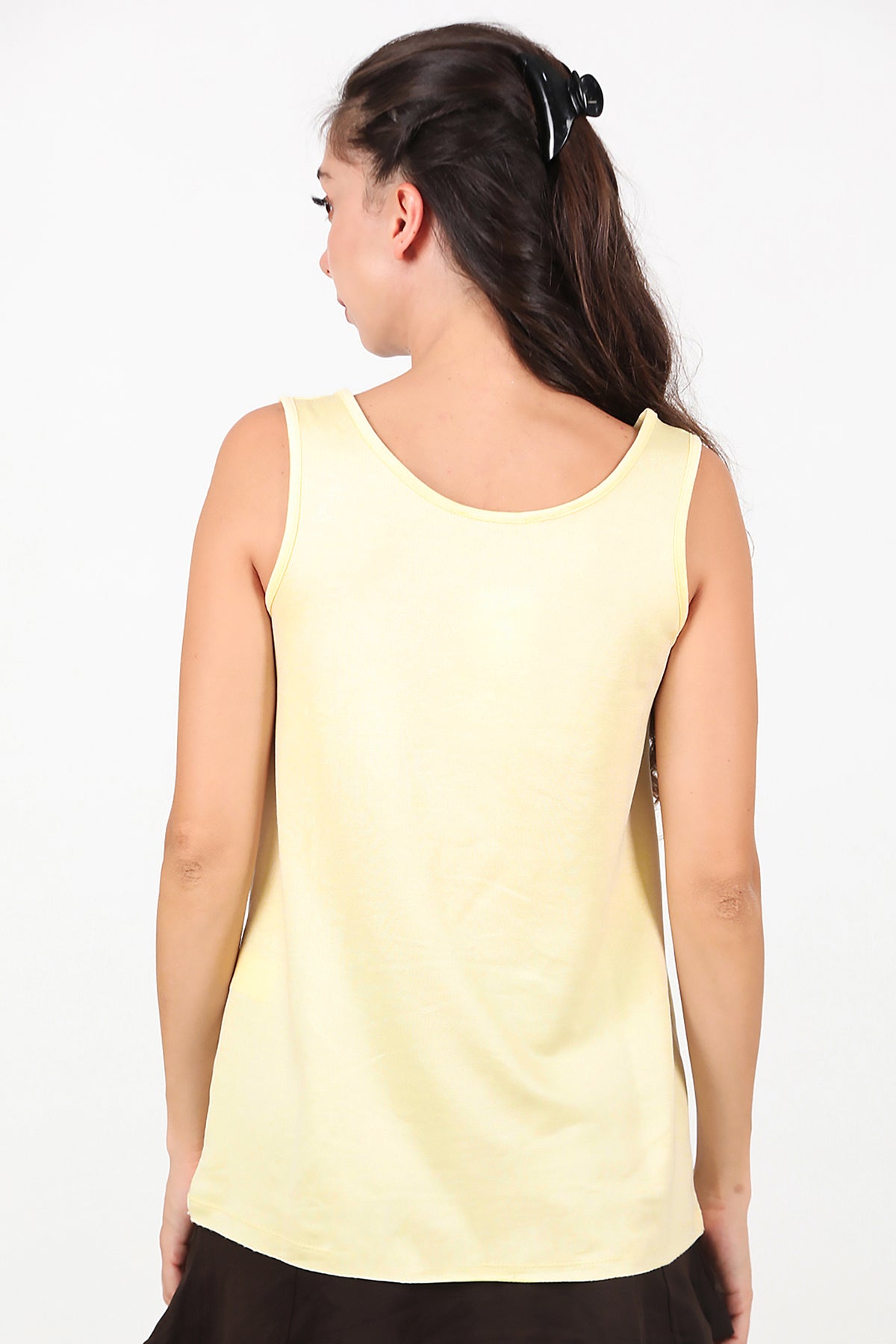 Kadın Kalın Askılı T-Shirt Sarı