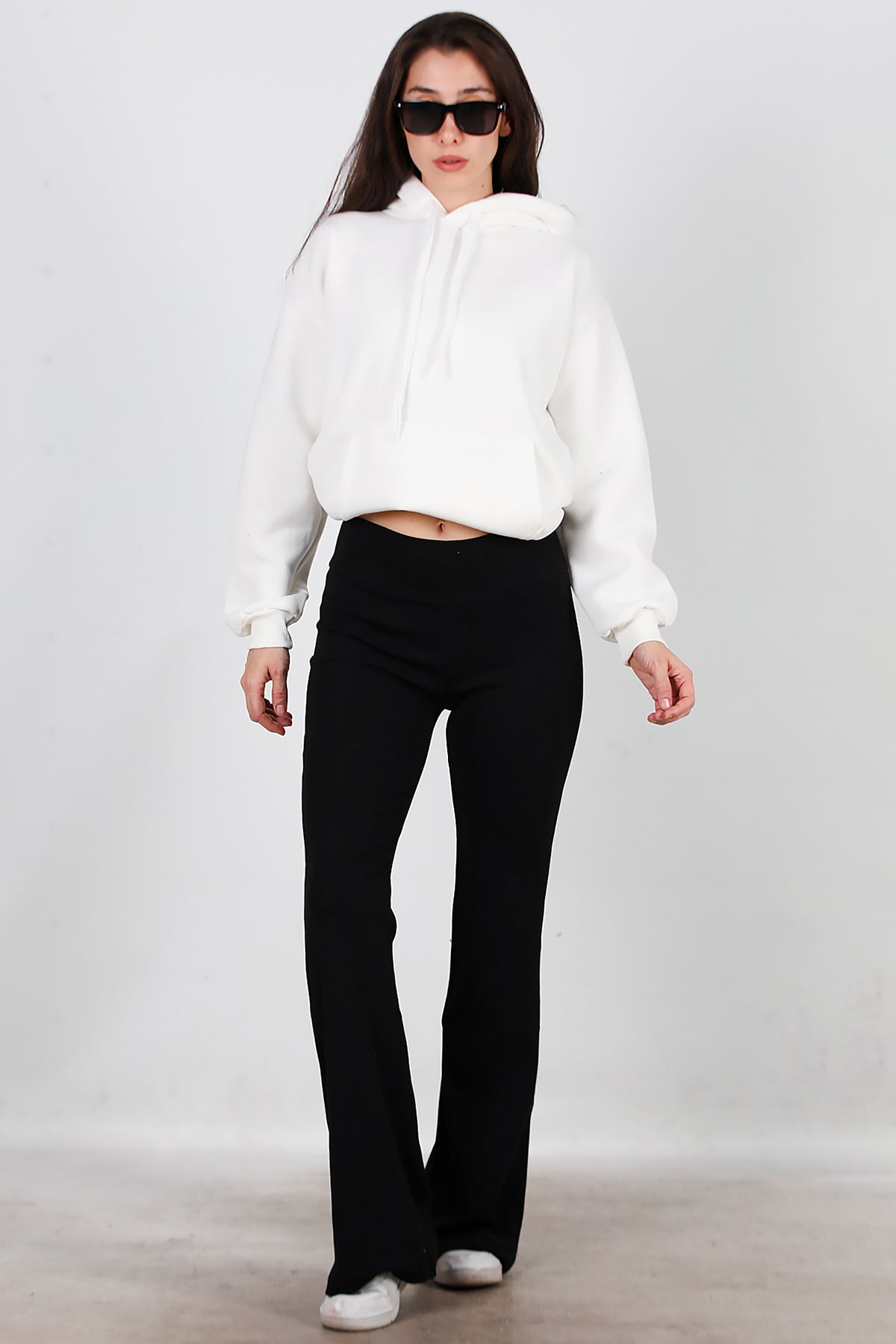 Kadın Yüksek Bel İspanyol Paça Tayt Siyah