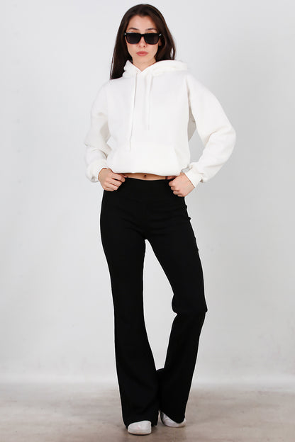 Kadın Yüksek Bel İspanyol Paça Tayt Siyah