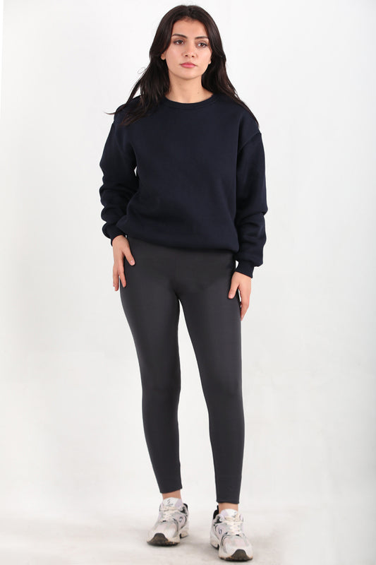 Cozyfit Kadın Yüksek Bel Şardonlu Tayt Siyah