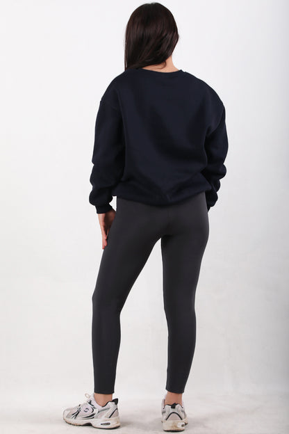 Cozyfit Kadın Yüksek Bel Şardonlu Tayt Siyah