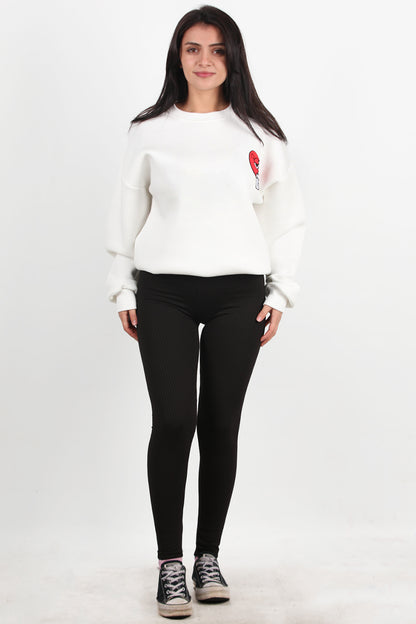 Ribvibe Kadın Önü V Yüksek Bel Kalın Fitilli Tayt Siyah