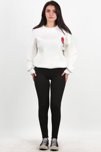 Ribvibe Kadın Önü V Yüksek Bel Kalın Fitilli Tayt Siyah