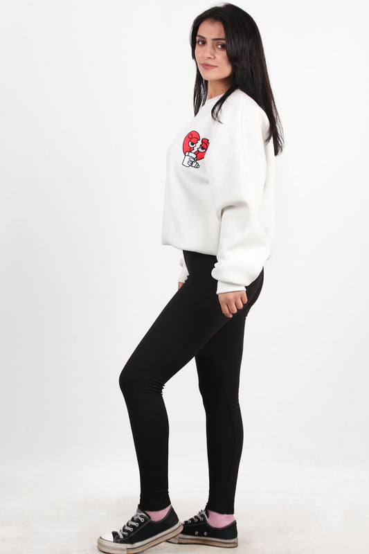 Ribvibe Kadın Önü V Yüksek Bel Kalın Fitilli Tayt Siyah