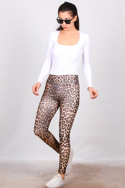 Kadın Leopar Desenli Tayt Leopar
