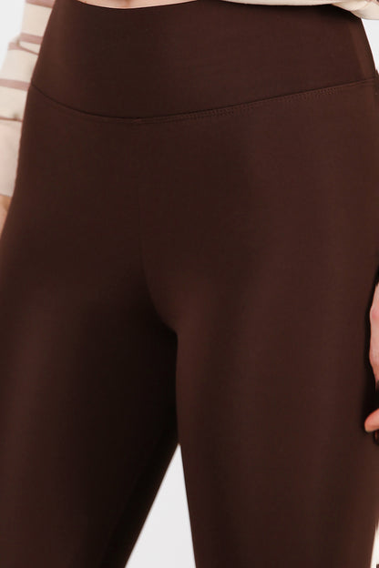 Kadın İçi Polarlı Tayt Kahverengi