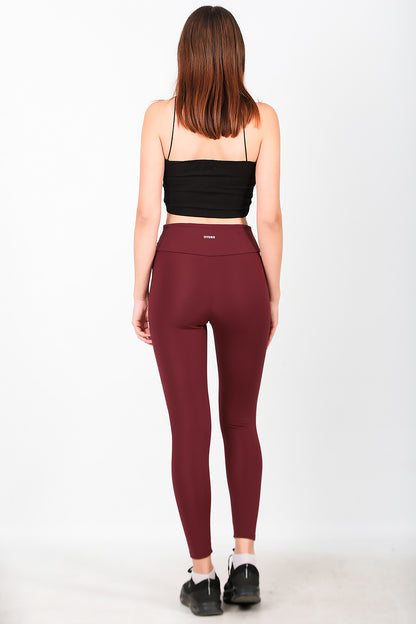 Kadın İçi Polarlı Yüksek Bel Tayt Bordo
