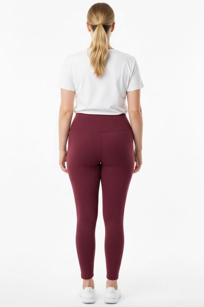 Polarise Büyük Beden İçi Polarlı Yüksek Bel Tayt Bordo
