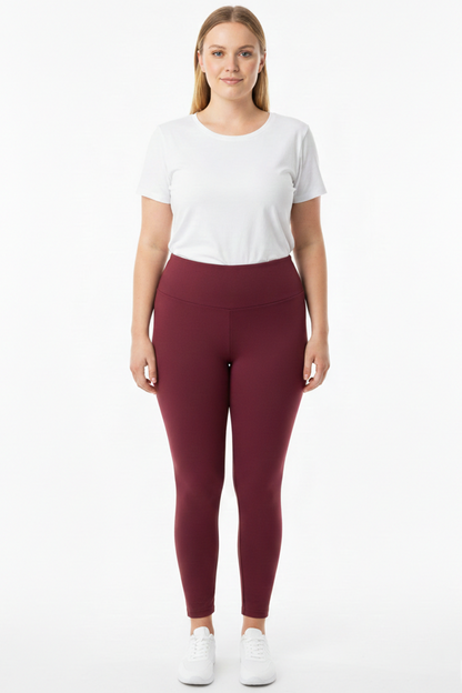 Polarise Büyük Beden İçi Polarlı Yüksek Bel Tayt Bordo