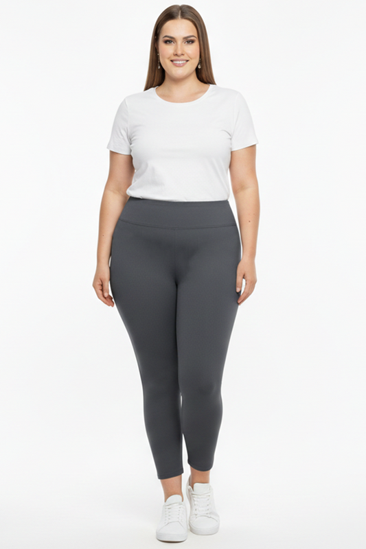 Polarise Büyük Beden İçi Polarlı Yüksek Bel Tayt Füme