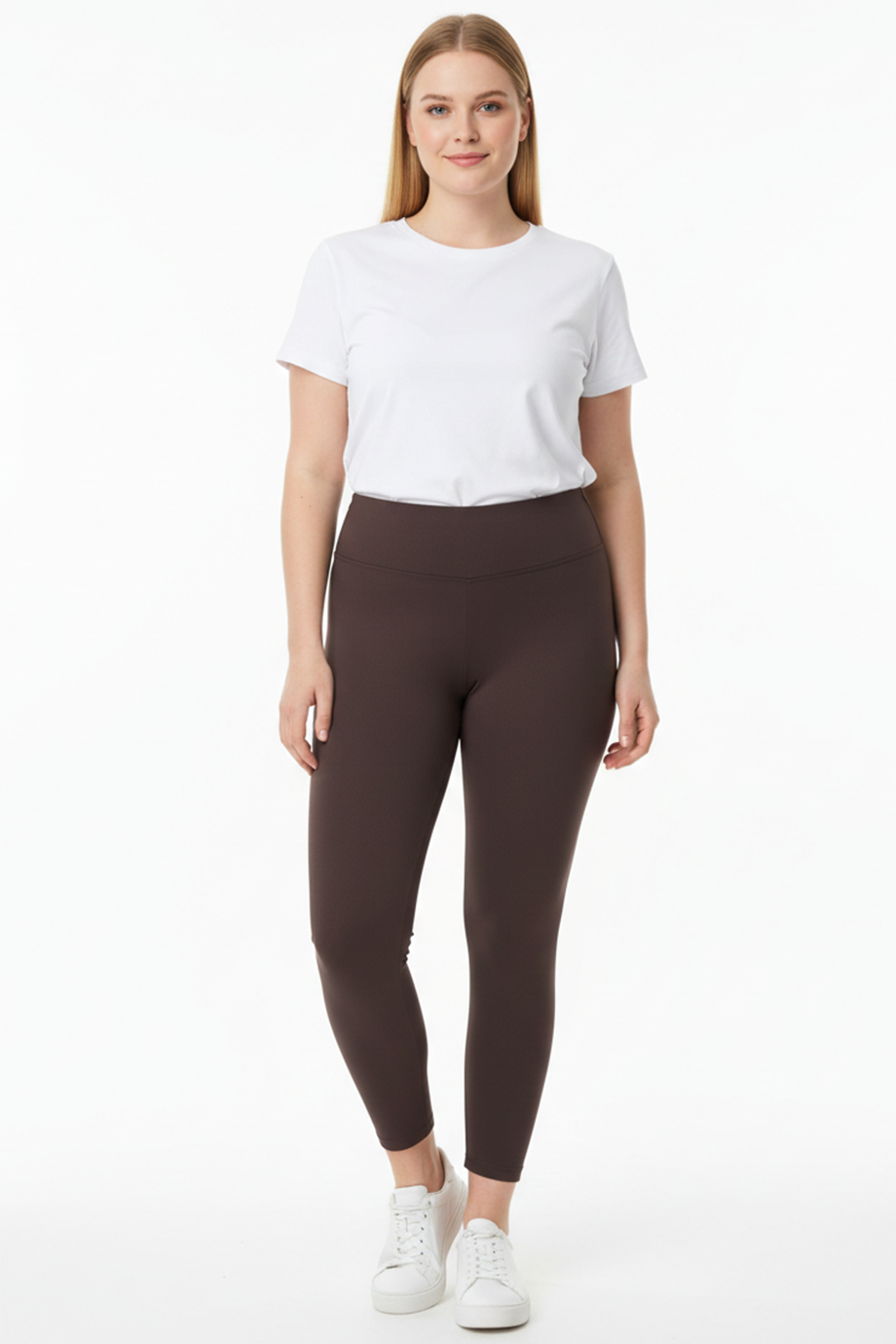 Polarise Büyük Beden İçi Polarlı Yüksek Bel Tayt Kahverengi