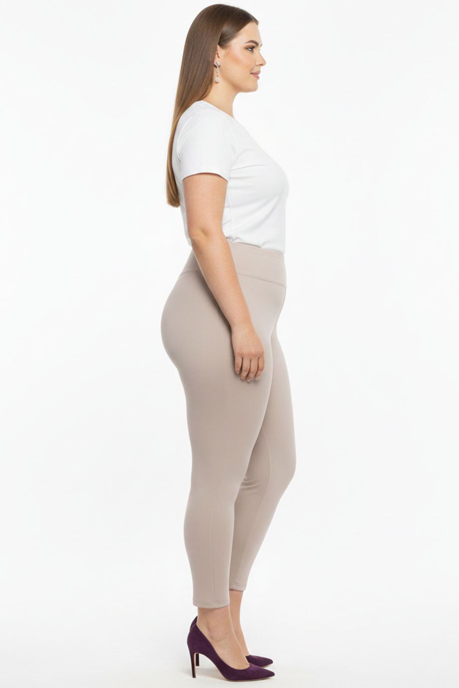 Büyük Beden İçi Polarlı Yüksek Bel Tayt Taş