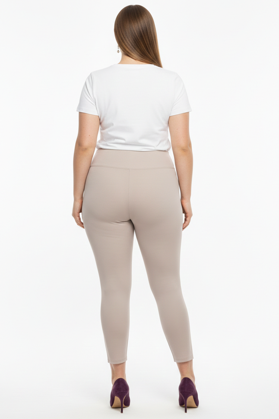 Büyük Beden İçi Polarlı Yüksek Bel Tayt Taş